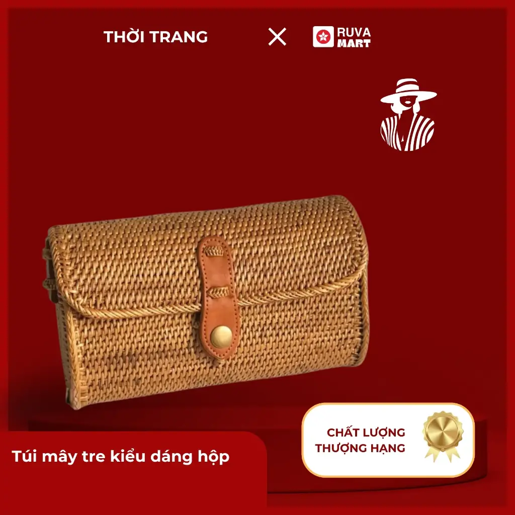 Túi mây tre kiểu dáng hộp  2509