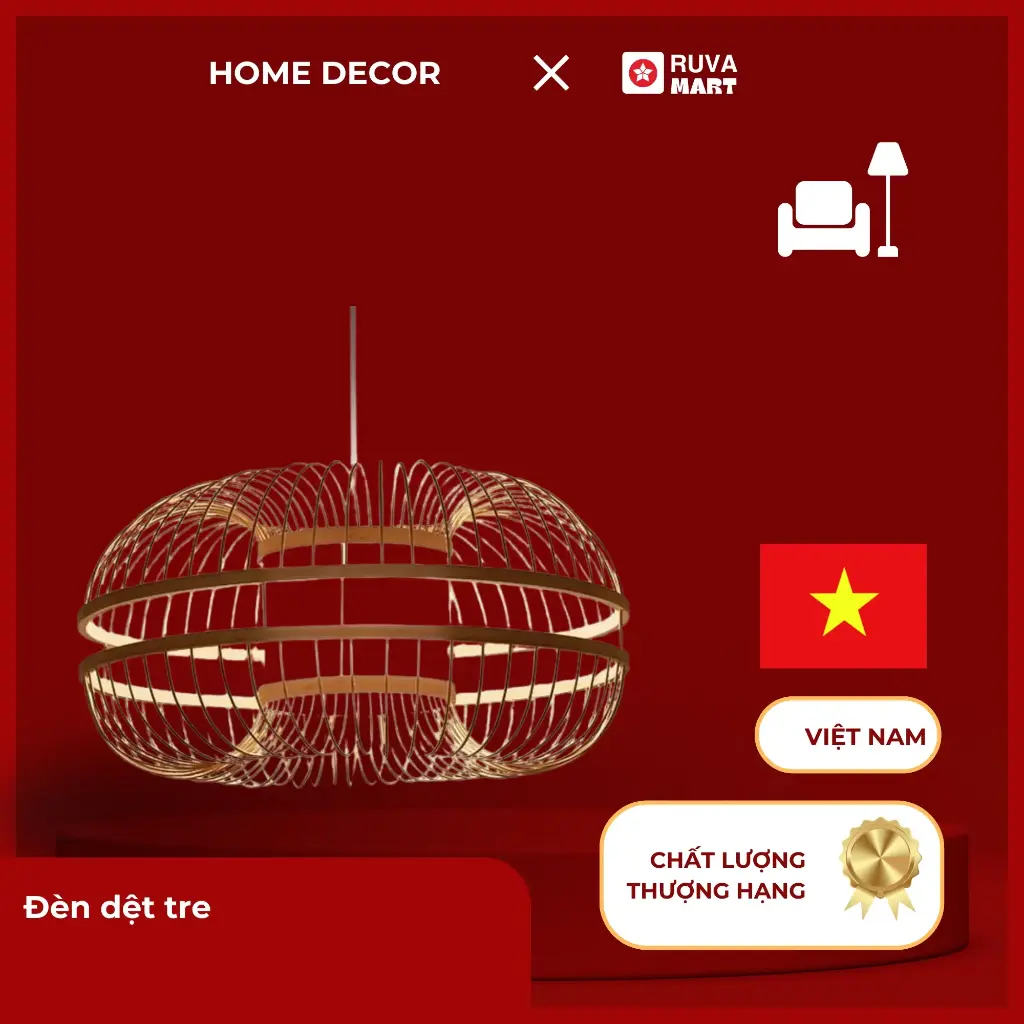 Đèn dệt tre  2514