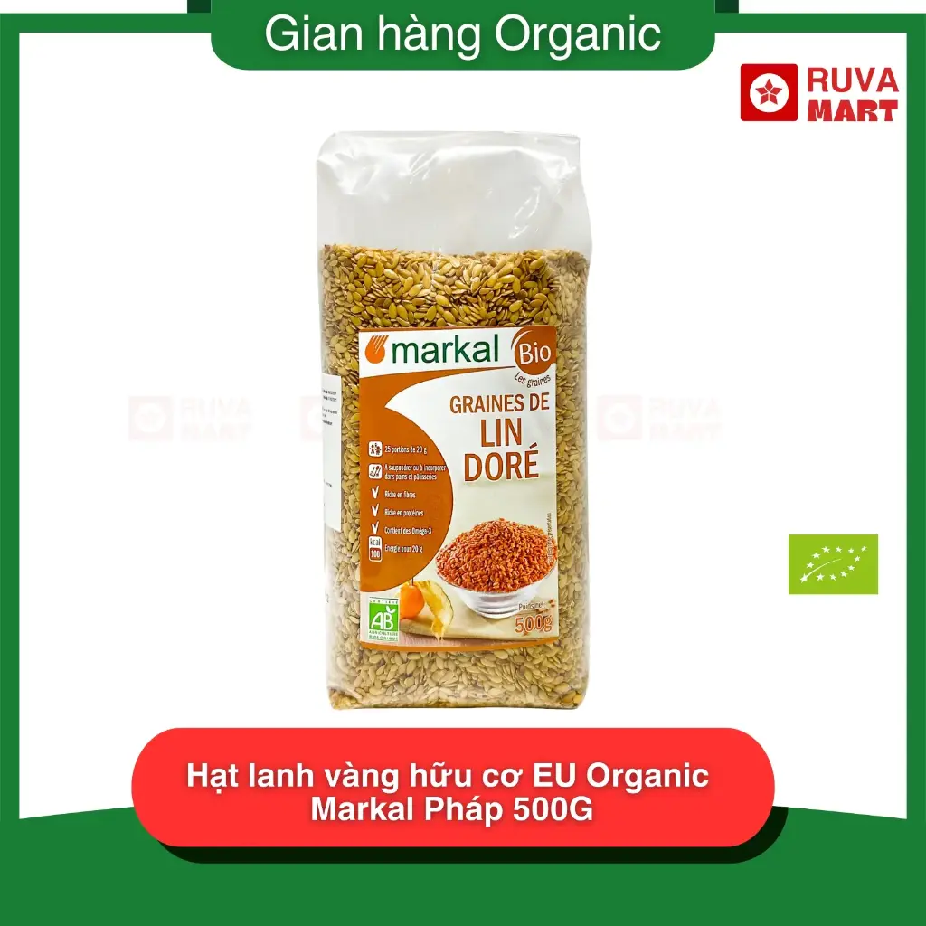 Hạt lanh vàng hữu cơ EU Organic Markal Pháp 500G - 1761