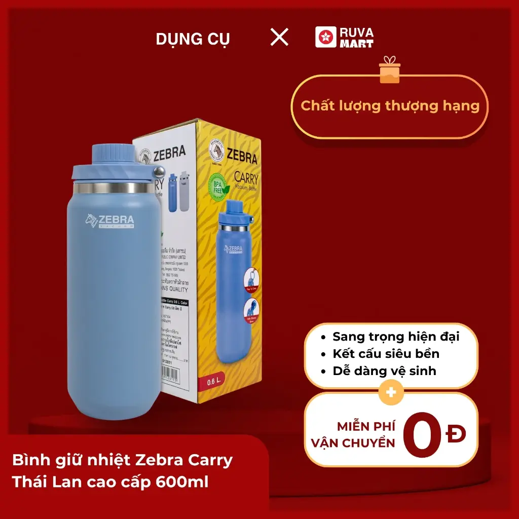 Bình giữ nhiệt Zebra Carry Thái Lan cao cấp 600ml - 1902