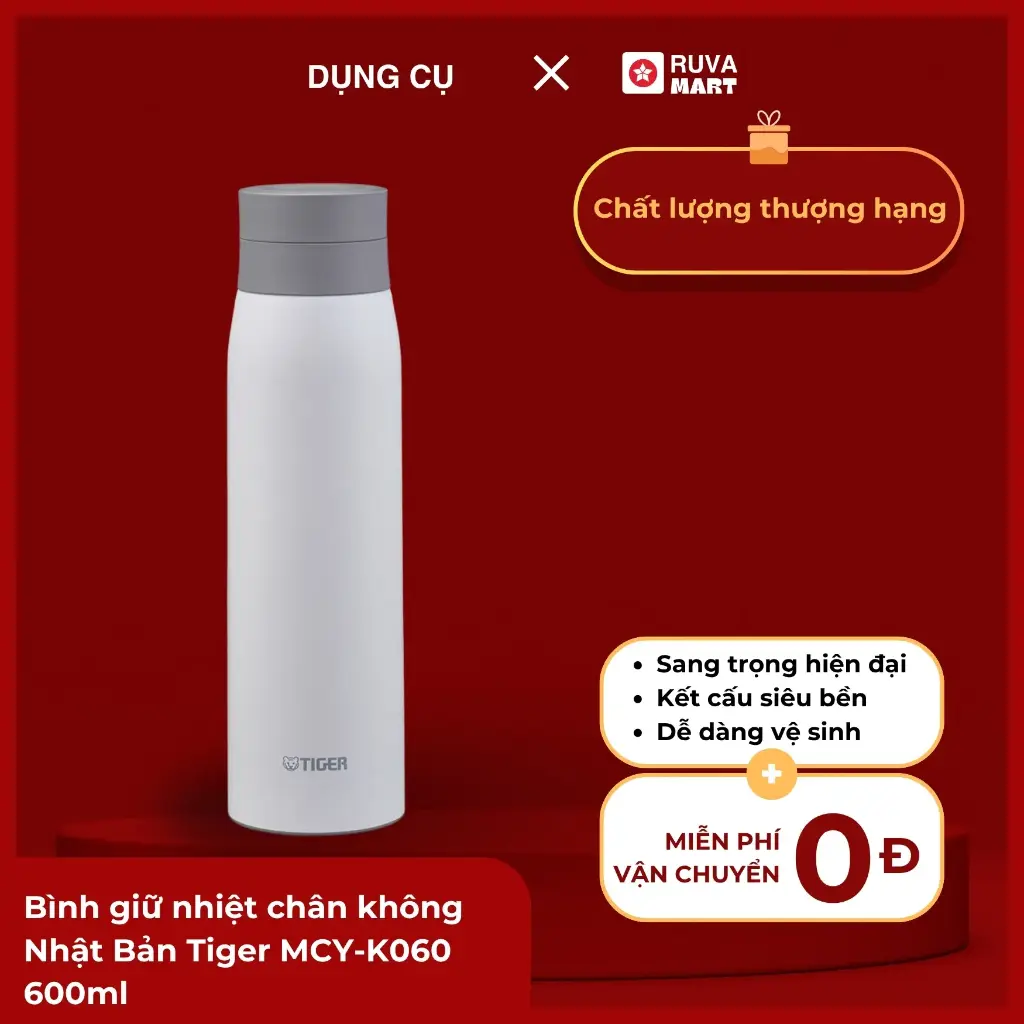 Bình giữ nhiệt chân không Nhật Bản Tiger MCY-K060 600ml - 1912