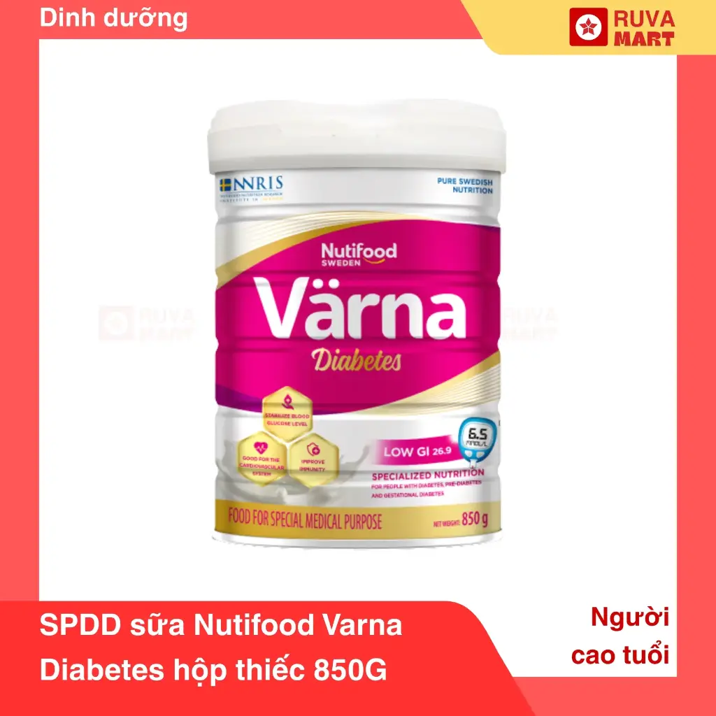 SPDD sữa Nutifood Varna Diabetes hộp thiếc 850G - 1269