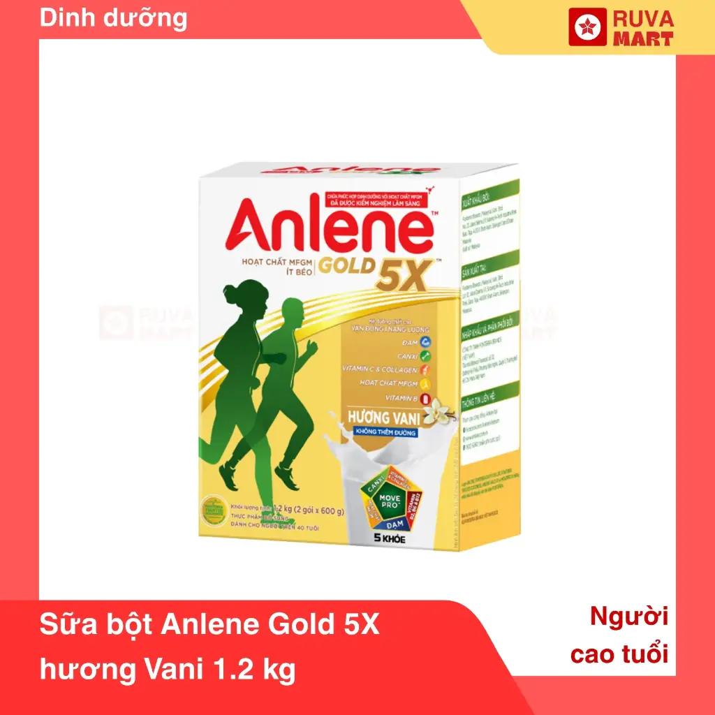 Sữa bột Anlene Gold 5X hương Vani 1.2 kg. 1277