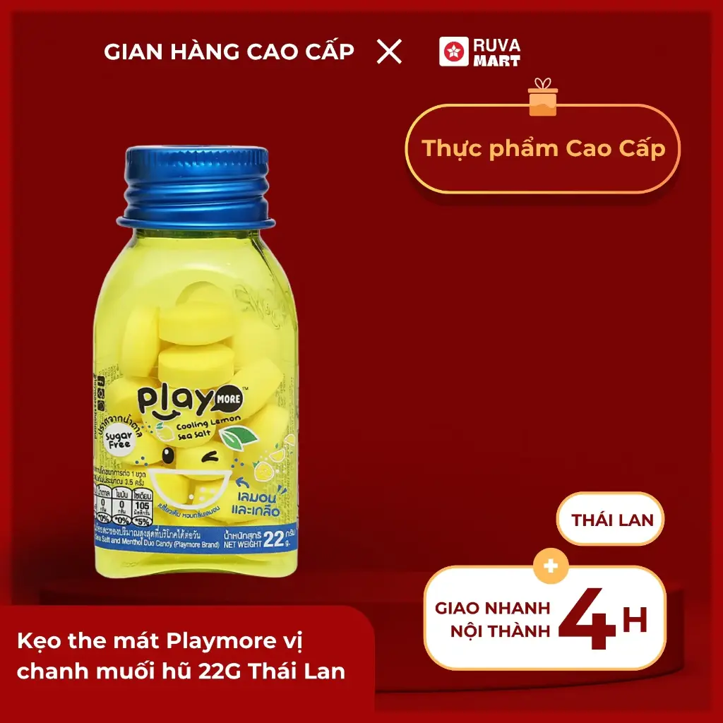 Kẹo the mát Playmore vị chanh muối hũ 22G Thái Lan - 2193