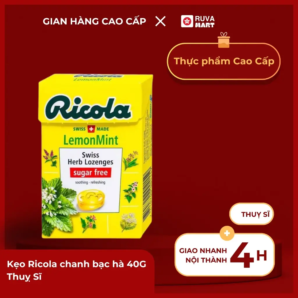 Kẹo Ricola chanh bạc hà 40G Thuỵ Sĩ - 2196