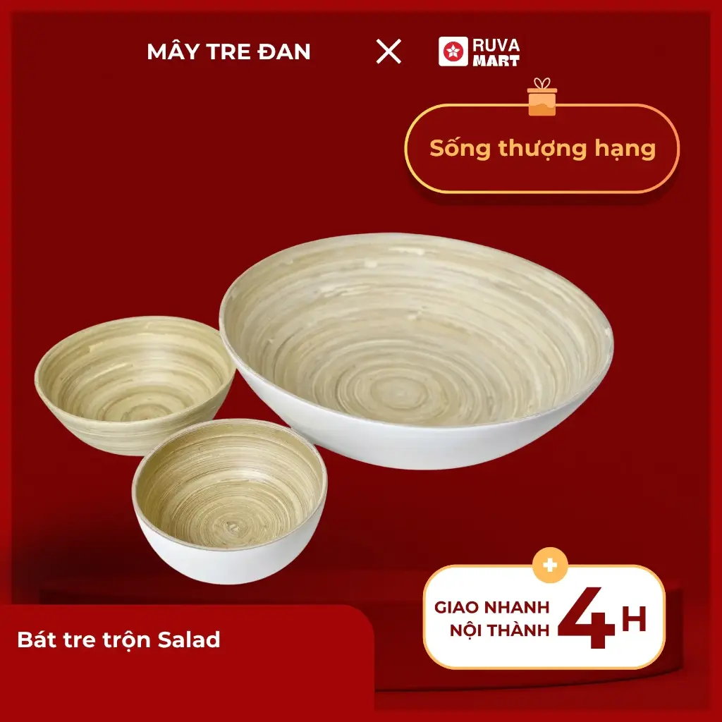 Bát tre Salad 20cm màu - 2231