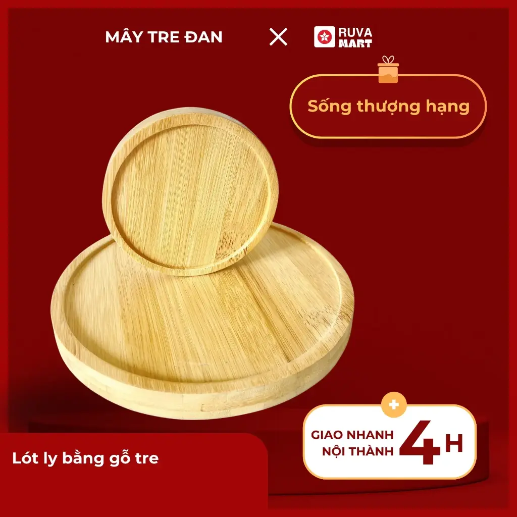 Lót ly bằng gỗ tre - 2237