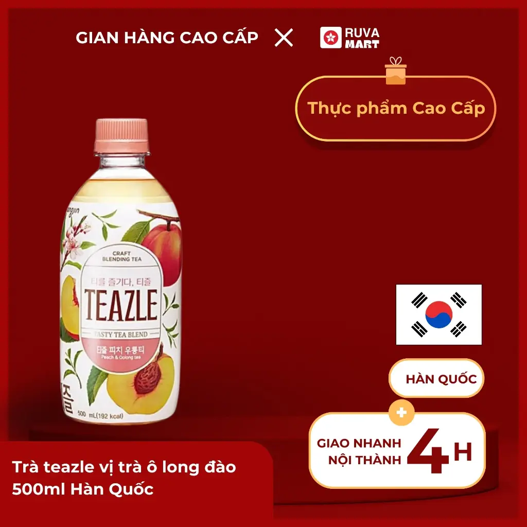 Trà teazle vị trà ô long đào. 500ml Hàn Quốc - 2337