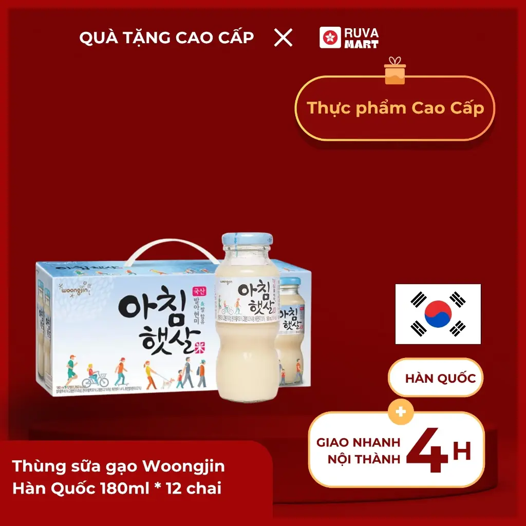 Thùng sữa gạo Woongjin
Hàn Quốc 180ml * 12 chai  2409