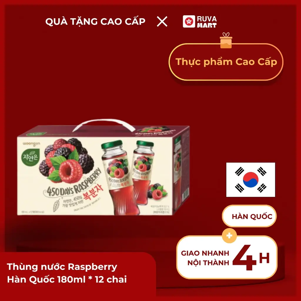 Thùng nước Raspberry
Hàn Quốc 180ml * 12 chai  2410