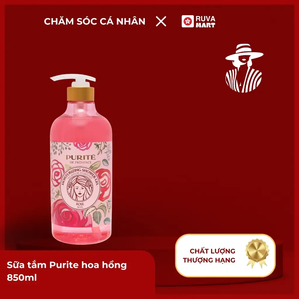 Sữa tắm Purite hoa hồng 850ml  2450