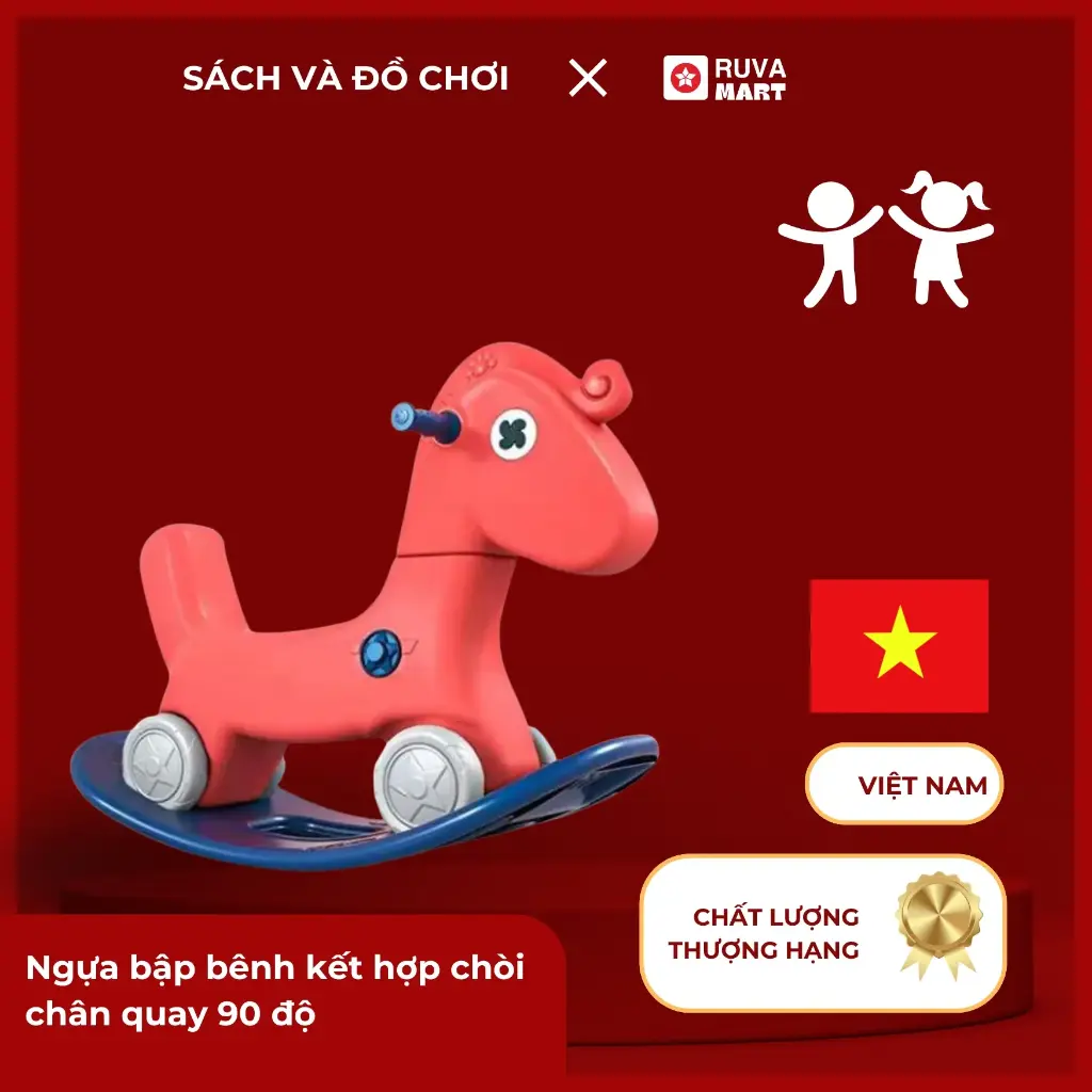Ngựa bập bênh kết hợp chòi chân quay 90 độ  2488