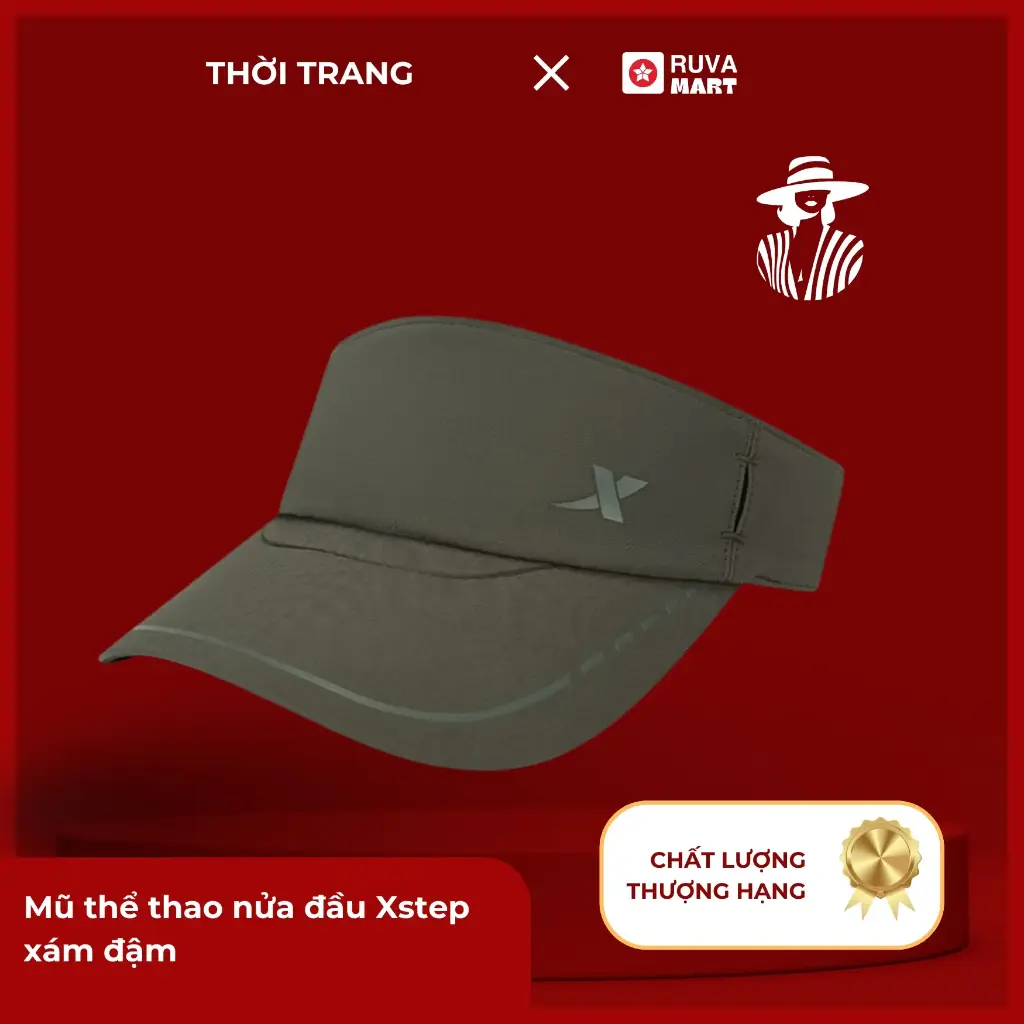 Mũ thể thao nửa đầu Xstep xám đậm  2502