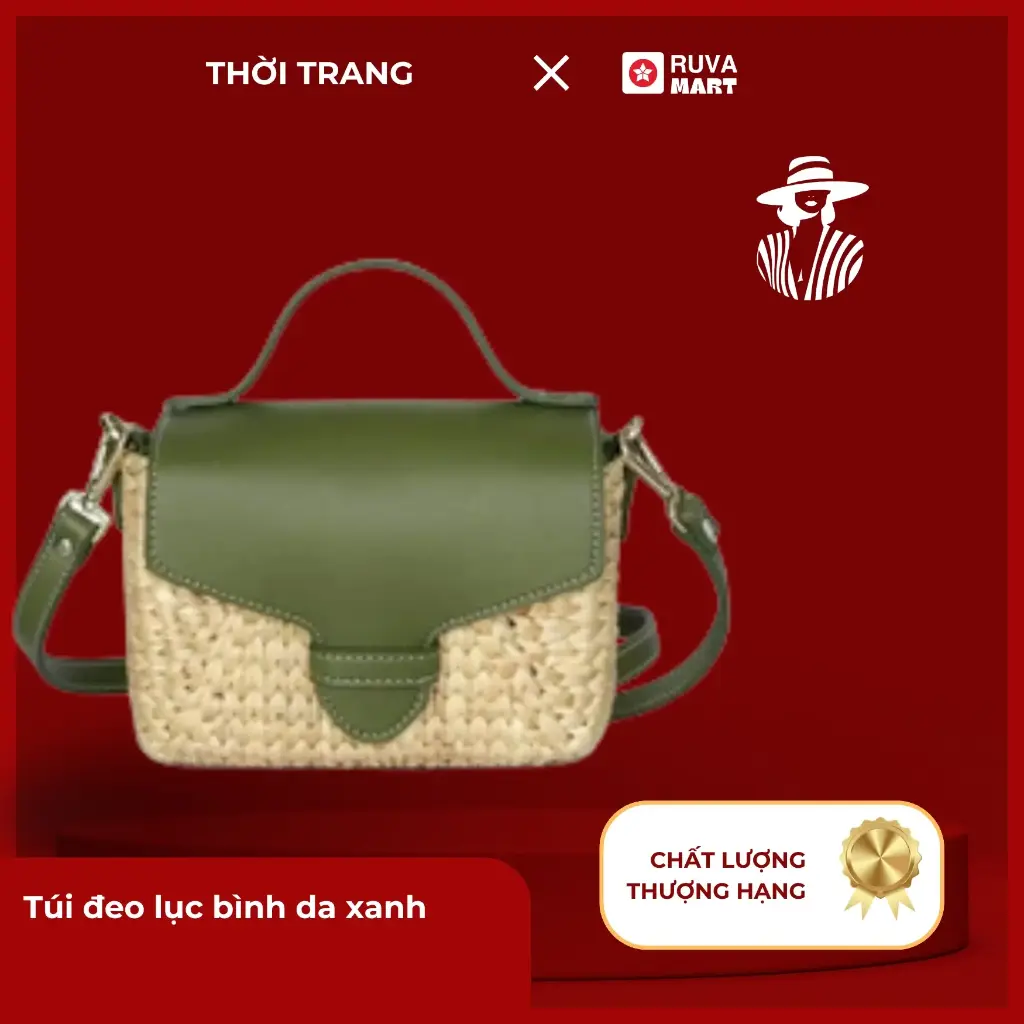 Túi đeo lục bình da xanh  2505