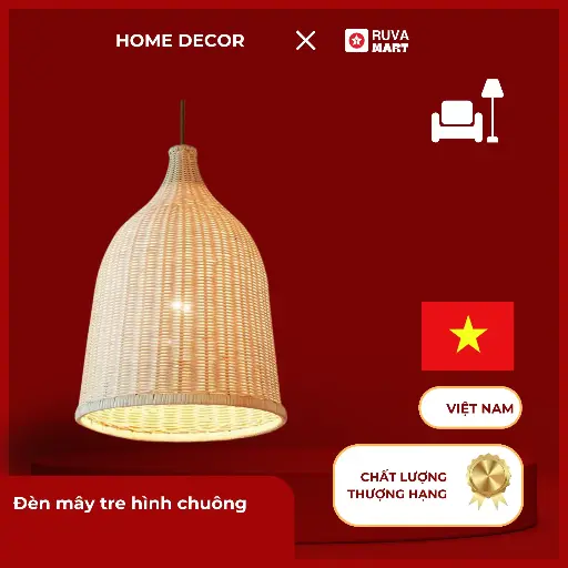 [NTHM] Đèn mây tre hình chuông  2516
