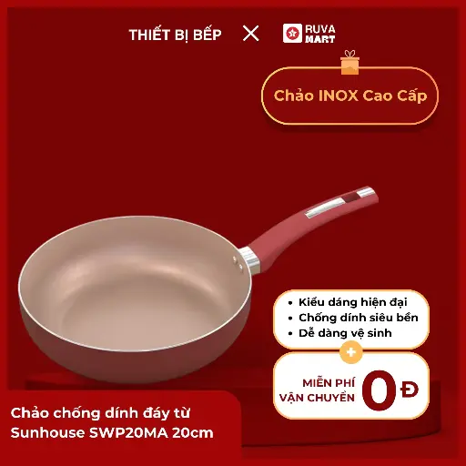 [BCGRT] Chảo chống dính đáy từ Sunhouse SWP20MA 20cm - 1621