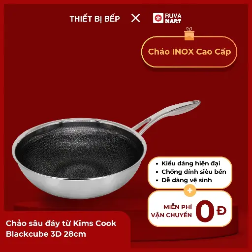 [BCGRT] Chảo sâu đáy từ Kims Cook Blackcube 3D 28cm - 1622
