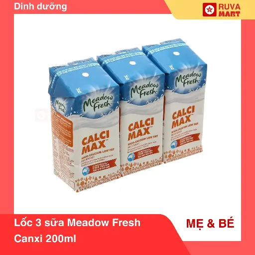 [GOM] Lốc 3 sữa Meadow Fresh Canxi 200ml - 1349