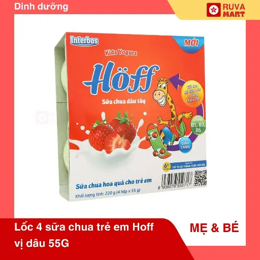 [GOM] Lốc 4 sữa chua trẻ em Hoff vị dâu 55G - 2057