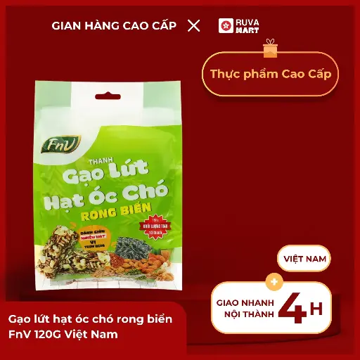 [GOM] Gạo lứt hạt óc chó rong biển FnV 120G - 2137