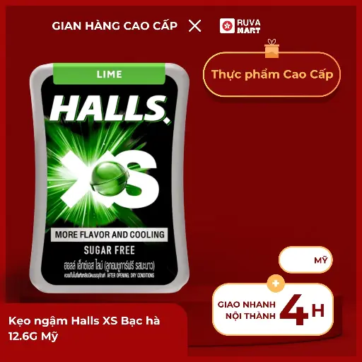[GOM] Kẹo ngậm Halls XS Bạc hà 12.6G Mỹ - 2186