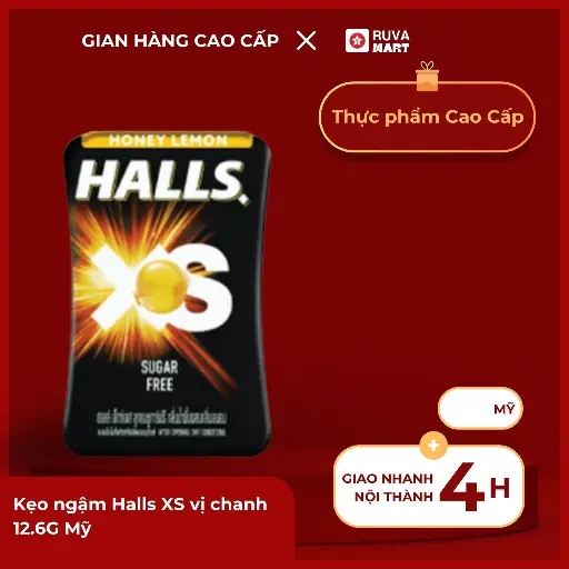 [GOM] Kẹo ngậm Halls XS vị chanh 12.6G Mỹ - 2191