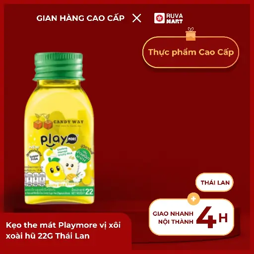 [GOM] Kẹo the mát Playmore vị xôi xoài hũ 22G Thái Lan - 2198