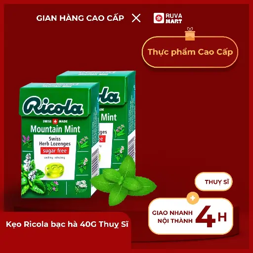 [GOM] Kẹo Ricola bạc hà 40G Thuỵ Sĩ - 2200