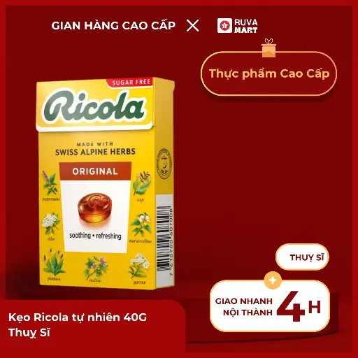 [GOM] Kẹo Ricola tự nhiên 40G Thuỵ Sĩ - 2201