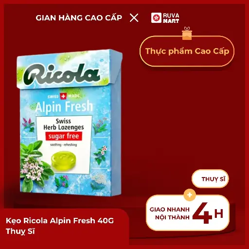 [GOM] Kẹo Ricola Alpin Fresh 40G Thuỵ Sĩ - 2202