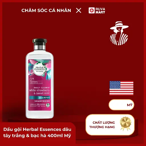 [GOM] Dầu gội Herbal Essences dâu tây trắng & bạc hà 400ml Mỹ  2464
