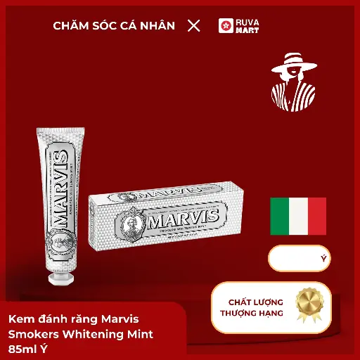 [GOM] Kem đánh răng Marvis Smokers Whitening Mint 85ml Ý  2471