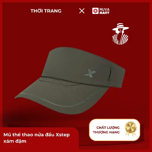 [XSTP] Mũ thể thao nửa đầu Xstep xám đậm  2502